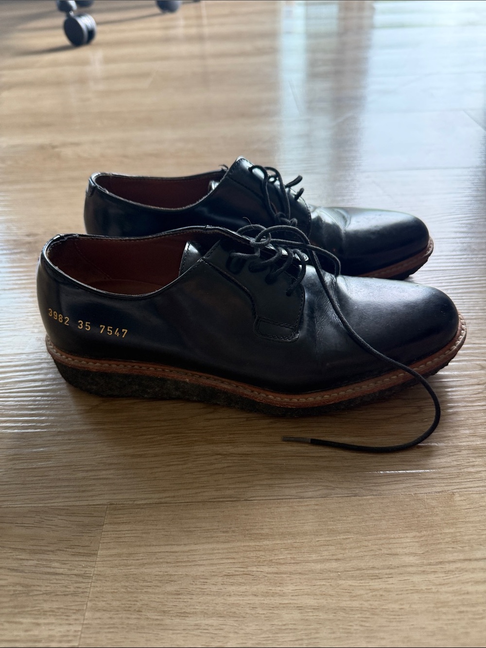 Common Projects Women’s Leather Derby Shoes - Comfort Crepe Sole